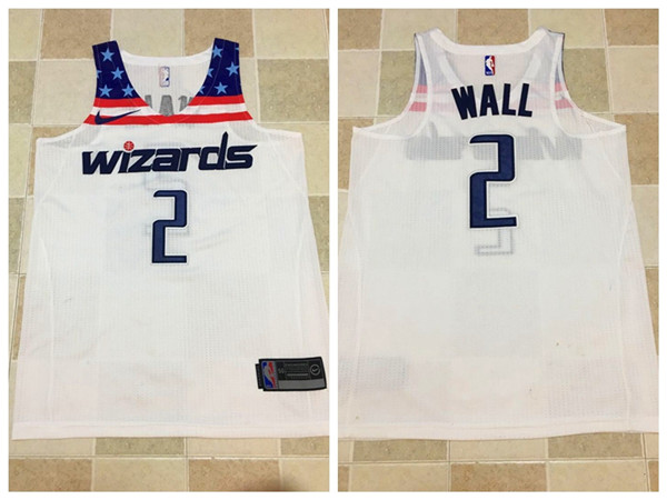 Men Washington Wizards #2 Wall White Nike NBA Jerseys